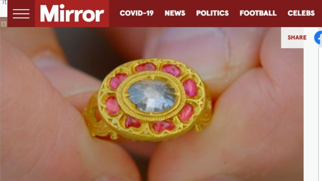 女子用36元台幣價格買入，經鑑定不得了竟是200年前的戒指。（圖／翻攝自《Mirror》）