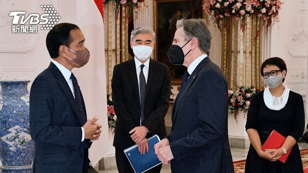 美國務卿布林肯與印尼總統佐科威會面。（圖／達志影像美聯社）