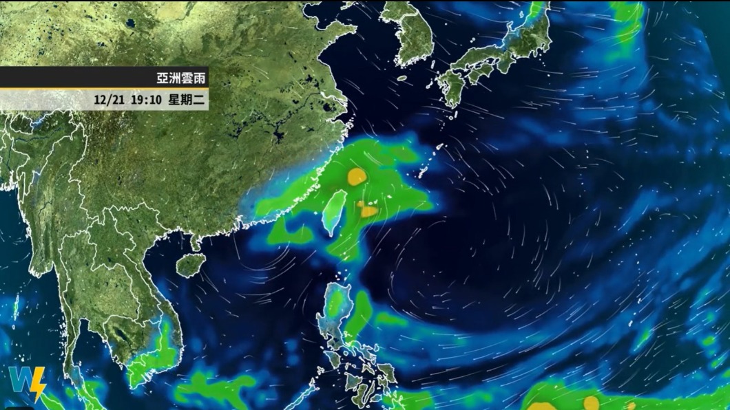 下週三前臺灣水氣偏多，降雨會較廣泛外也要留意局部大雨發生機會。（圖／翻攝天氣風險公司）