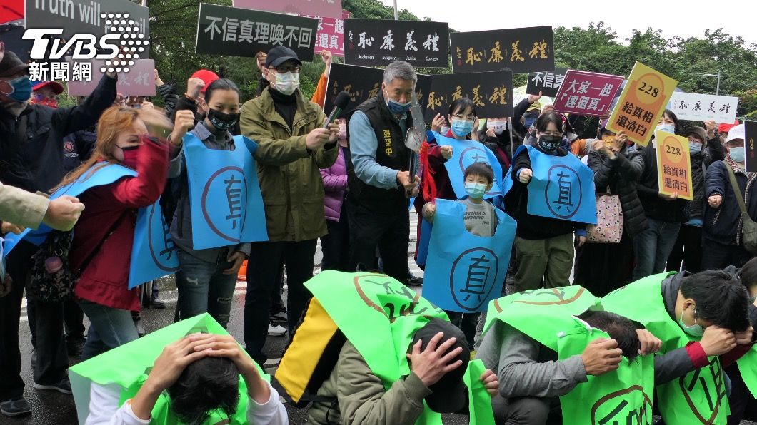 張亞中今早到民進黨抗議。（圖／TVBS）