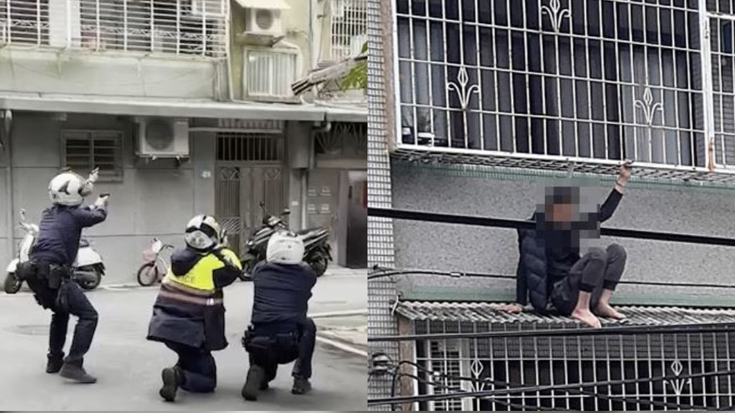 嫌犯逃到屋頂與警方對峙。（圖／翻攝自我是永和人 臉書）