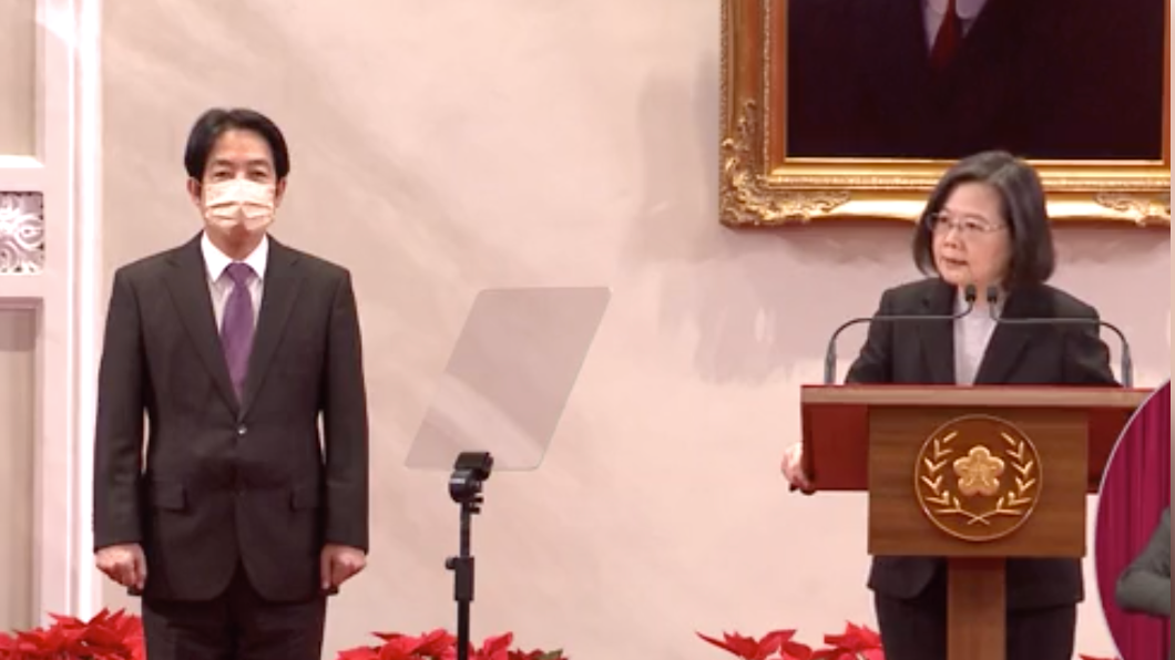 總統蔡英文今（1日）上午在總統府大禮堂發表「2022新年談話」。（圖/翻攝蔡英文臉書）