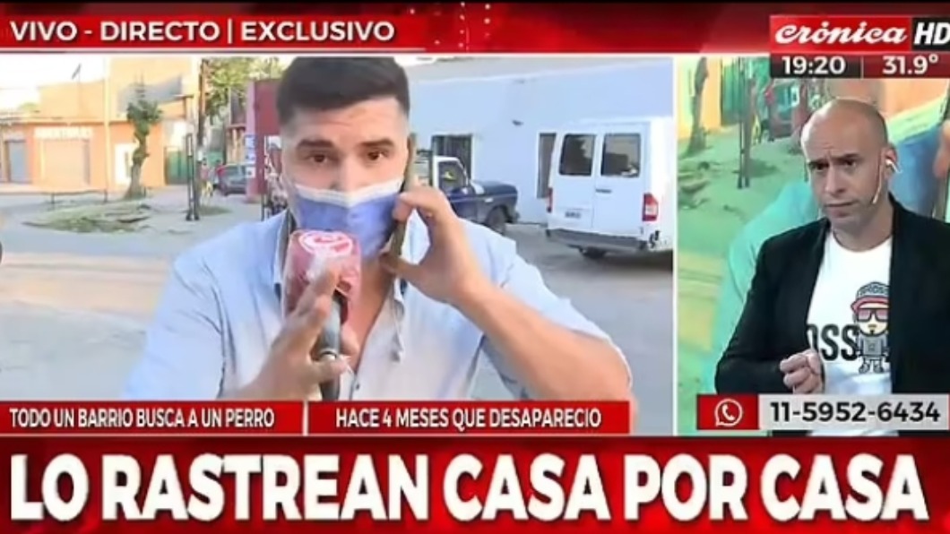 阿根廷記者普布拉斯在轉播途中得知自己的家遭小偷，頓時慌了手腳。（圖／翻攝自Daily Mail）