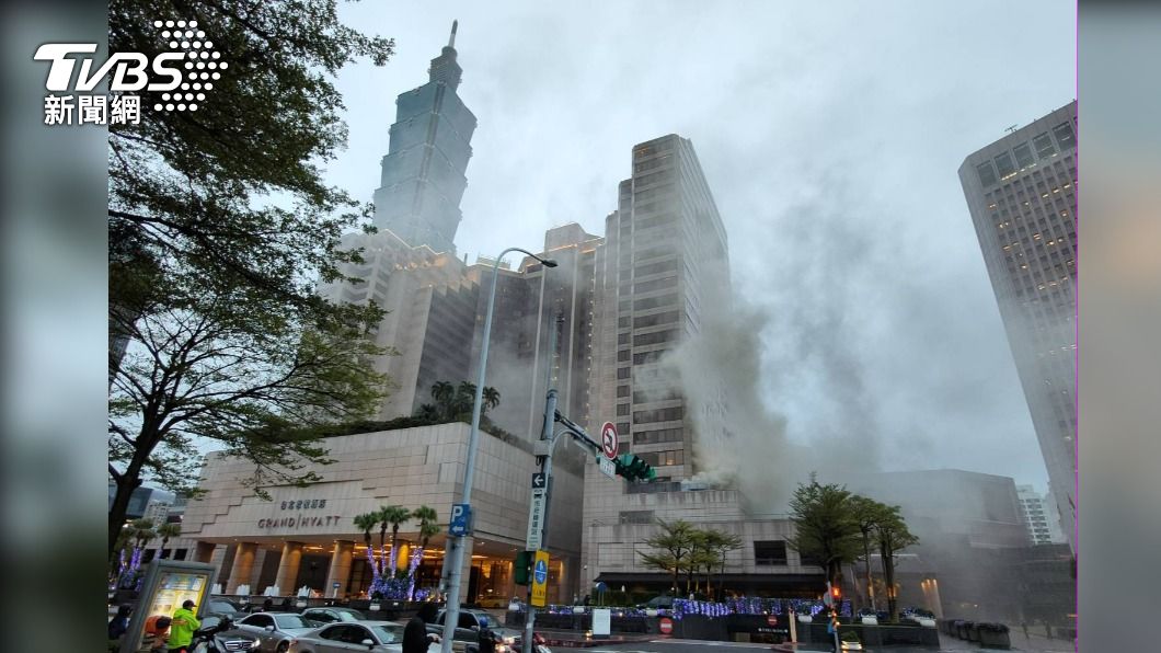 君悅酒店發生火警。（圖／TVBS）