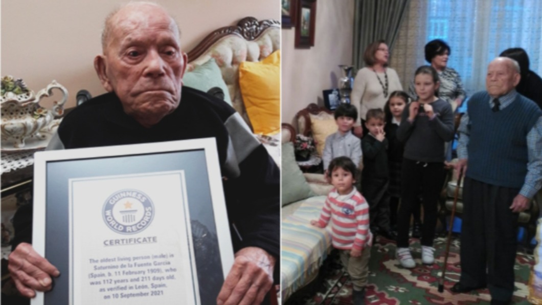 全球最長壽男性戴拉佛恩特享嵩壽112歲又341天。（圖／翻攝自自金氏世界紀錄網頁）