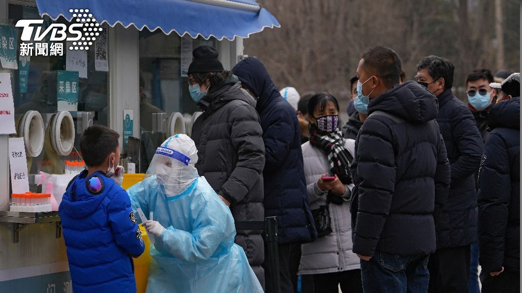北京民眾接受新冠肺炎檢測。（圖／達志影像美聯社）