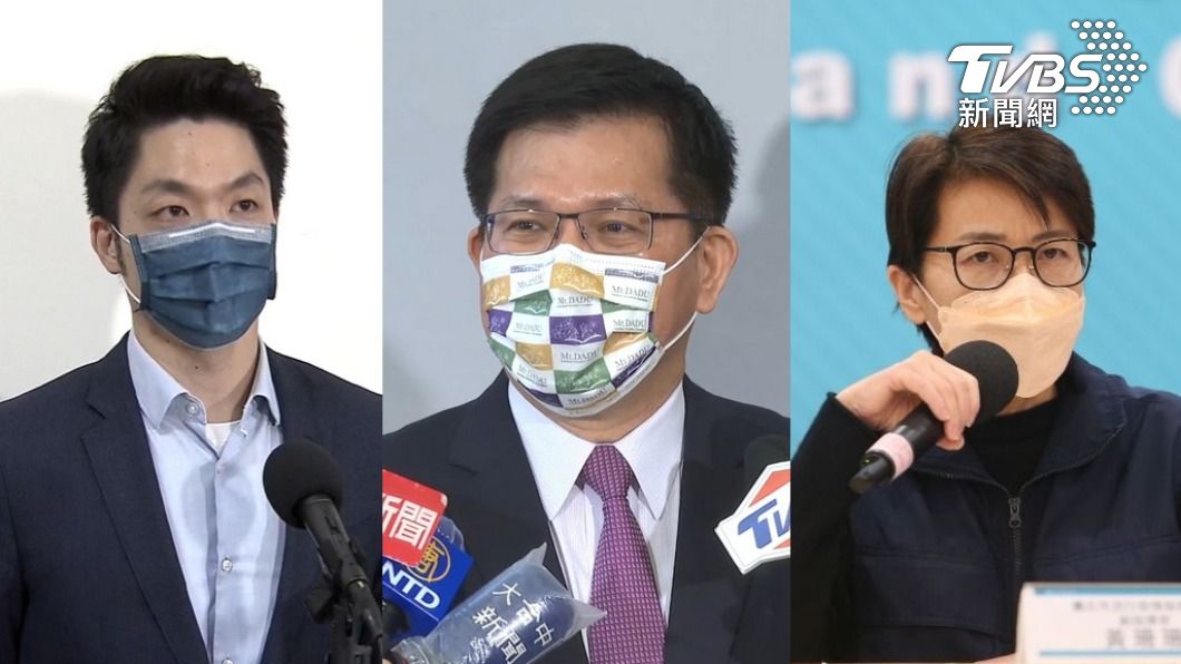 國民黨立委蔣萬安、前交通部長林佳龍、台北市副市長黃珊珊。（圖／TVBS）