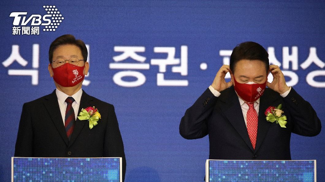 南韓三大電視台原本要為李在明、尹錫悅舉辦辯論會，現在遭法院禁止。（圖／達志影像美聯社）