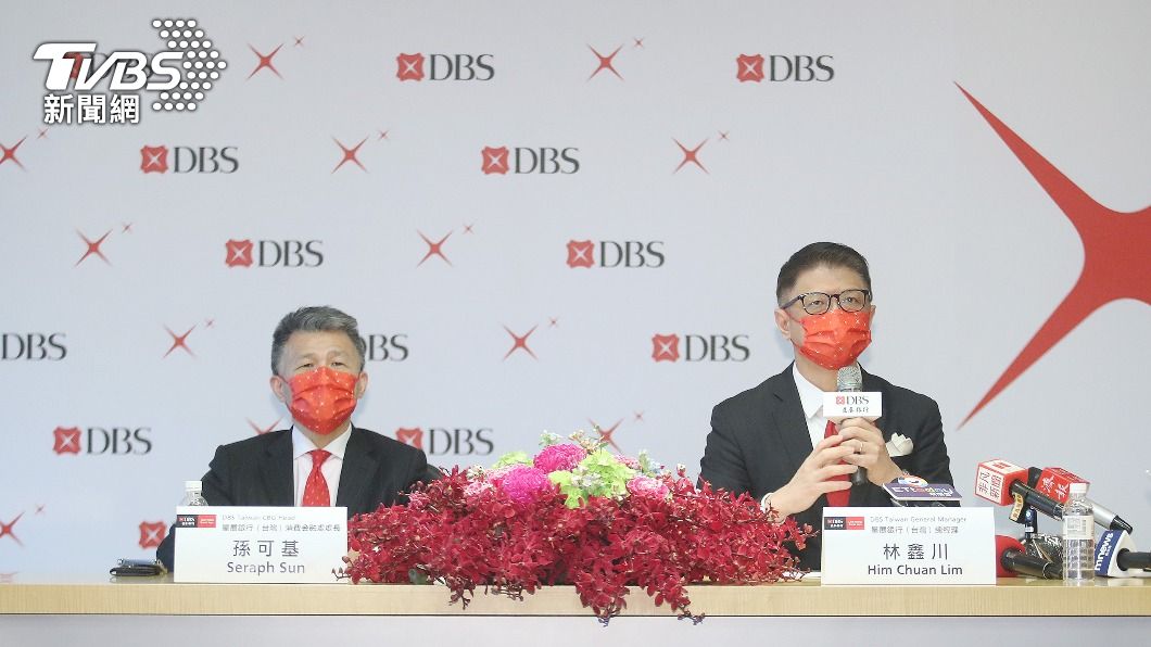 星展銀（台灣）總經理林鑫川（右）、消金處長孫可基（左）出席記者會。（圖／中央社）
