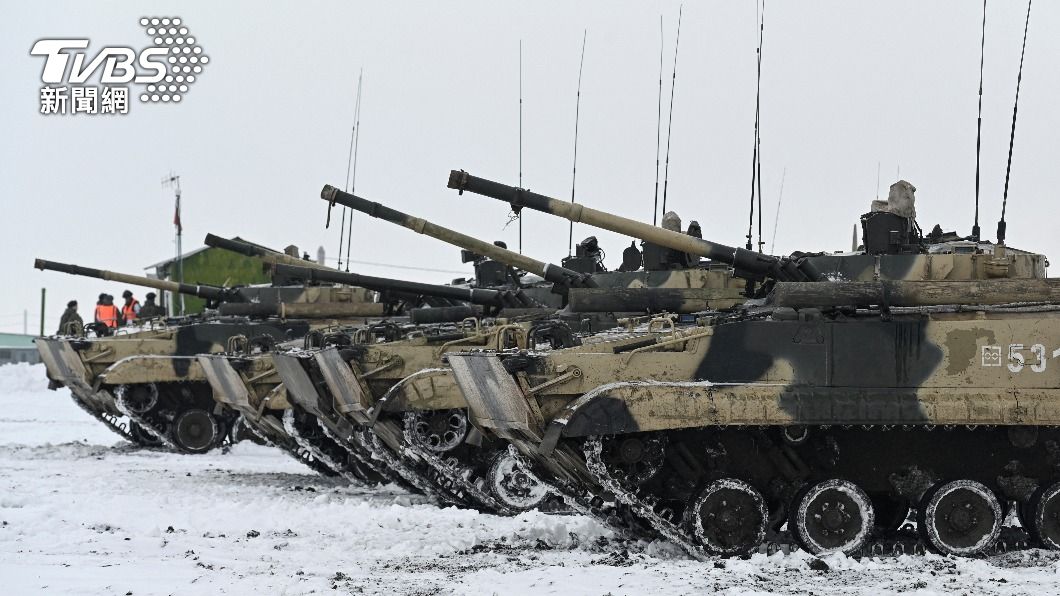 俄羅斯軍隊在烏克蘭邊境大量集結。（圖／達志影像路透社）