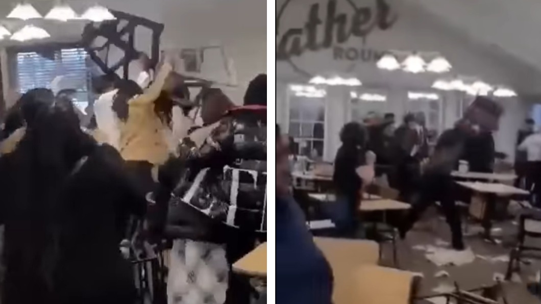 美國吃到飽餐廳超過40個人大亂鬥的影片，最近在網上爆紅。（圖／翻攝自Gaven Lauletta Facebook）
