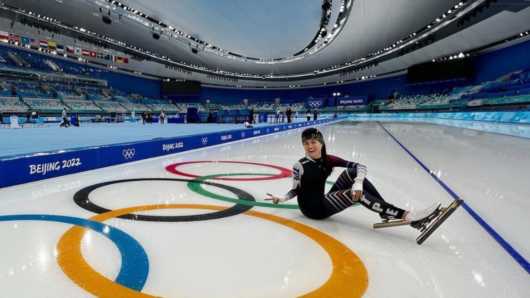 黃郁婷代表台灣參加北京冬奧競速滑冰賽事。（圖／翻攝自黃郁婷臉書）