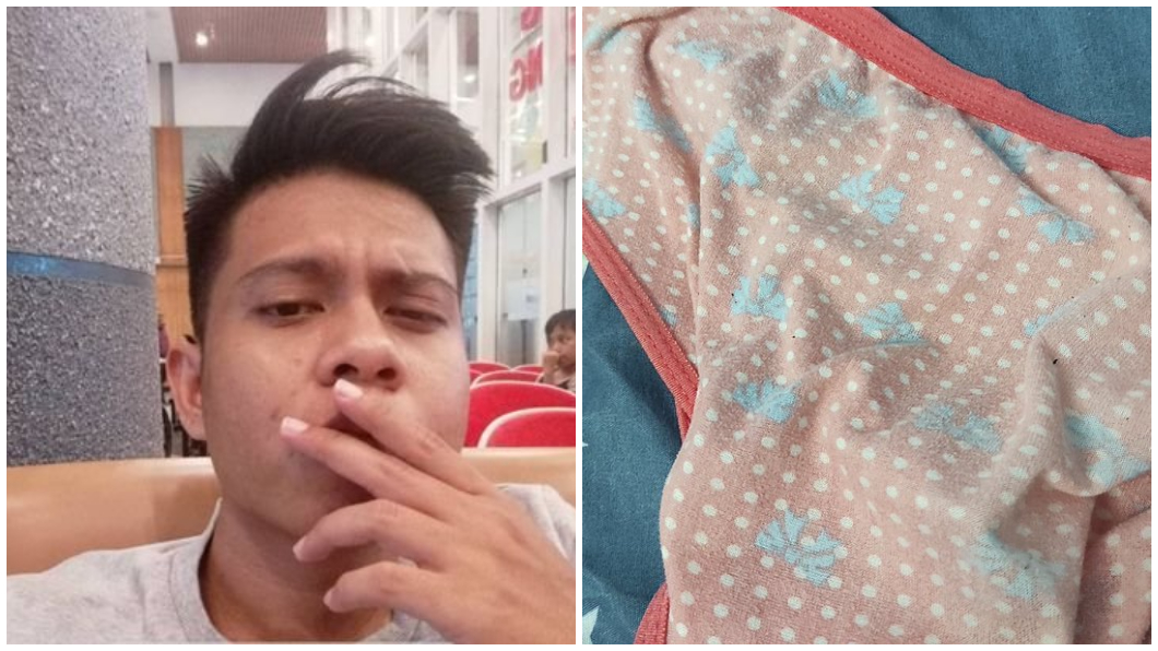馬來西亞一名人夫日前在網路上分享一張女用內褲照稱說因為它導致婚姻危機。（圖／翻攝自推特@Aimzama__）