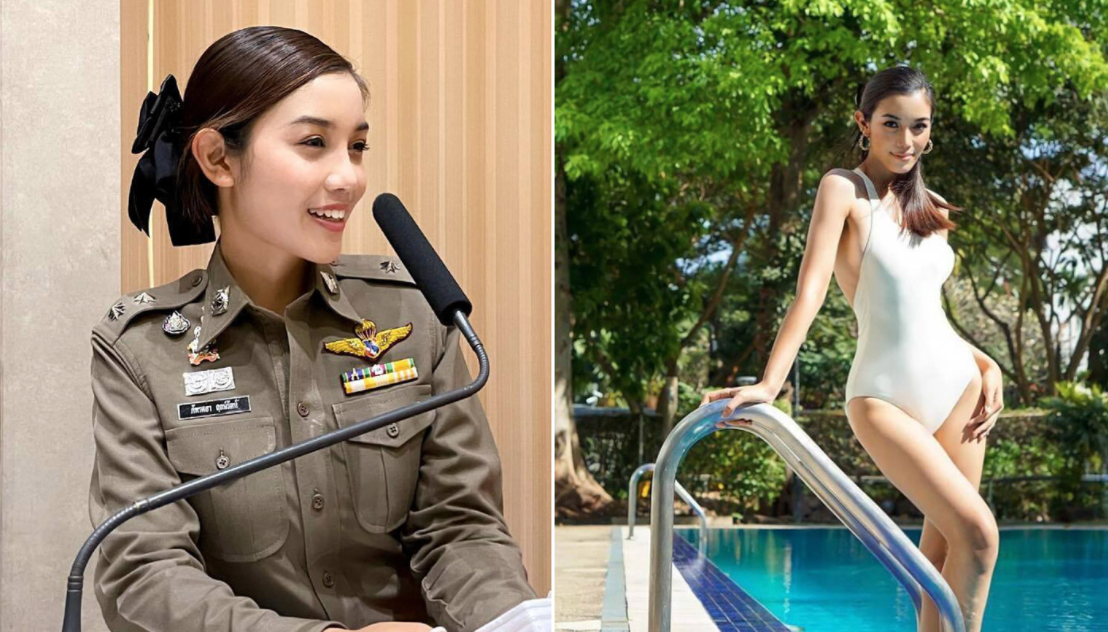 泰國皇家警察美女發言人在社群平台上曬出泳裝照挨批。（圖／翻攝自Coconuts Bangkok）