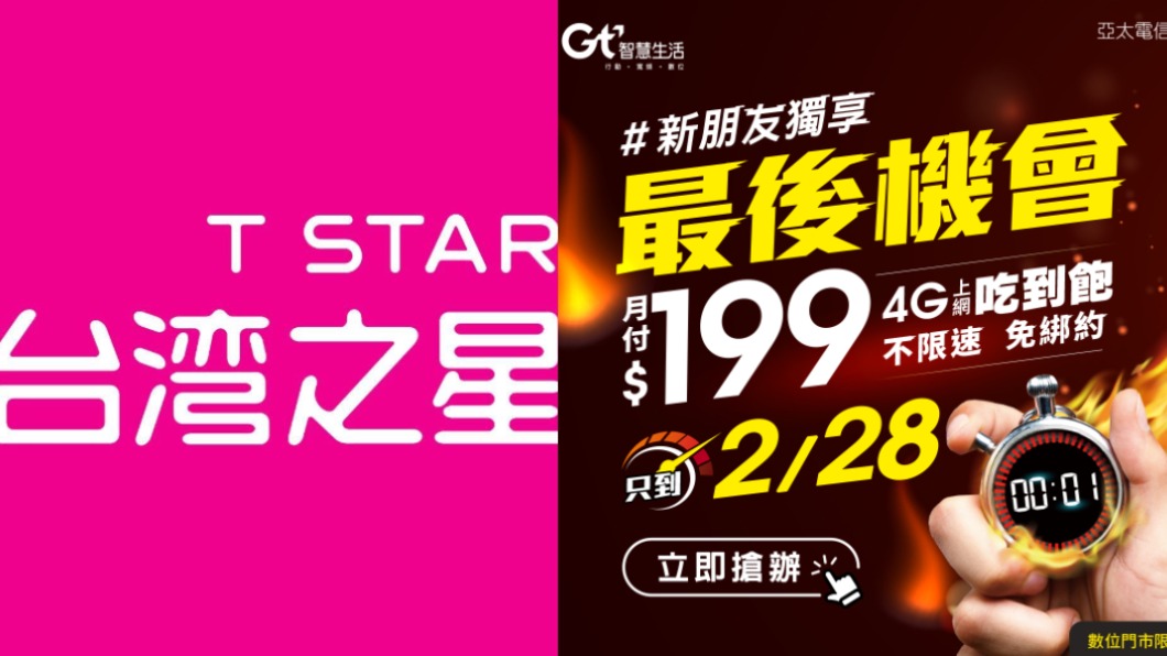 台灣之星、亞太電信部分低價吃到飽方案結束銷售。（合成圖／翻攝自台灣之星、亞太電信Gt智慧生活臉書）