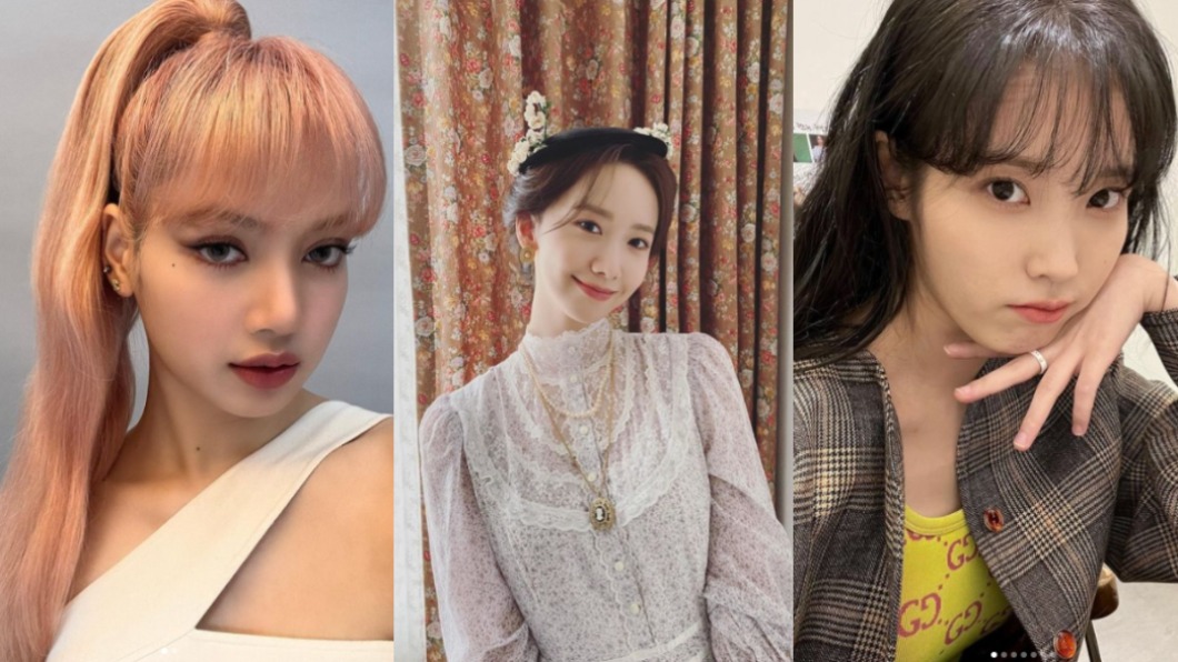 韓國藝人Lisa（左）、潤娥（中）、IU（右）面容姣好、頭型圓潤。（圖／翻攝自@lalalalisa_m、yoona__lim、dlwlrma IG )
