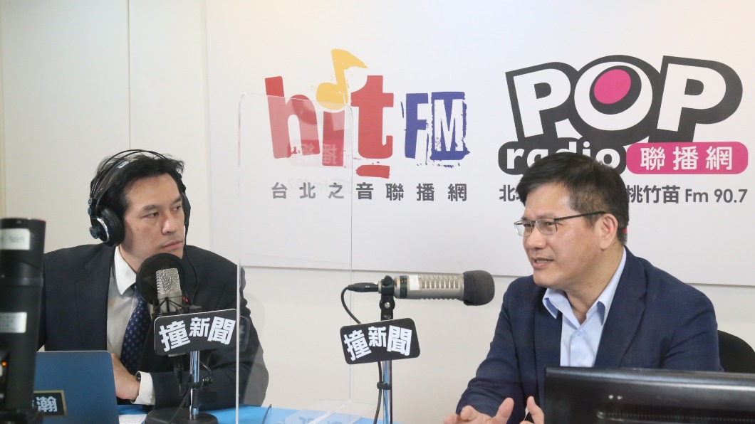 林佳龍今上午接受廣播節目「POP撞新聞」專訪。（圖/POP撞新聞提供）