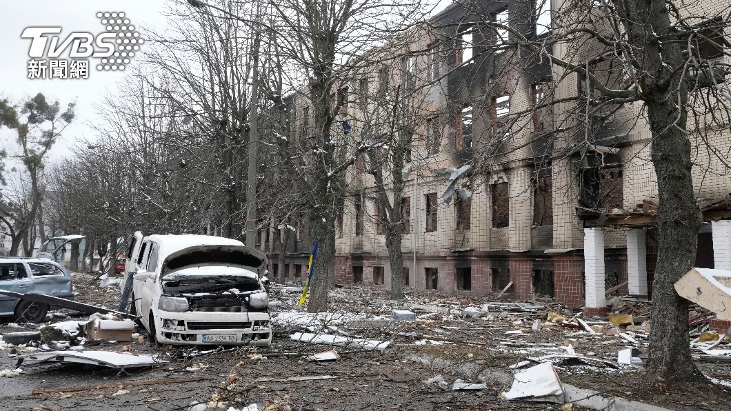 烏克蘭境內被俄羅斯猛烈轟炸。（圖／達志影像美聯社）