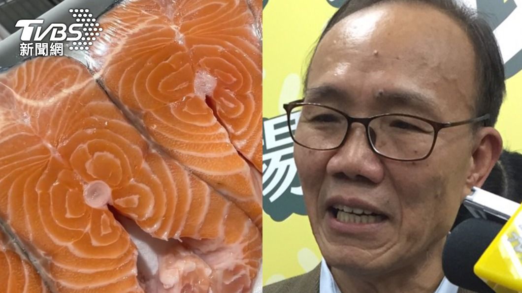 陳添壽說，不一定要花那麼多錢吃鮭魚。（合成圖／TVBS、中央社資料照）