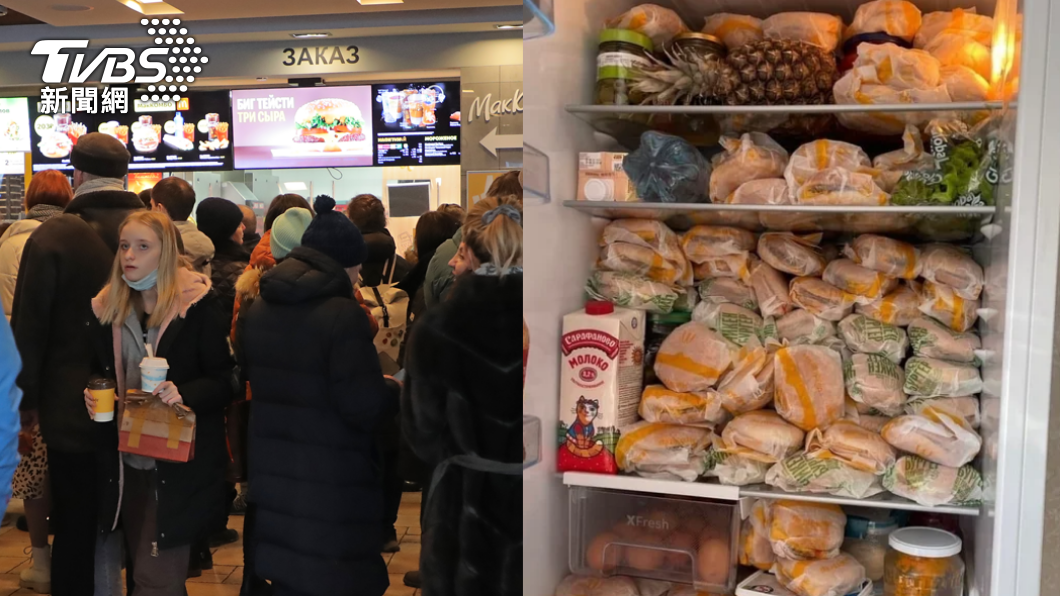 俄羅斯人冰箱囤漢堡。（圖／翻攝自reddit、推特）