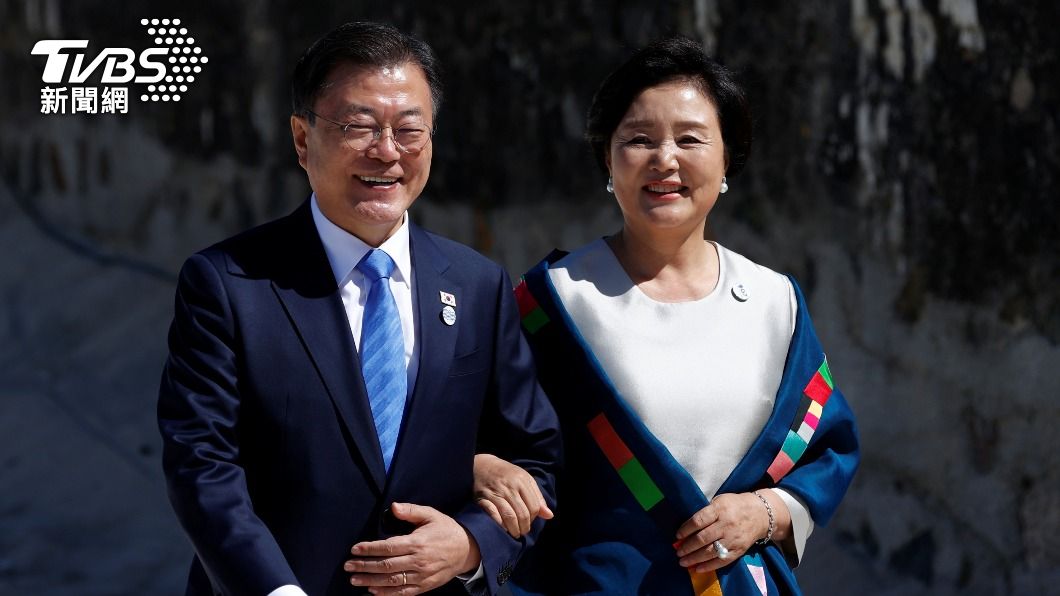 南韓現任總統文在寅與夫人金正淑。（圖／達志影像路透社）