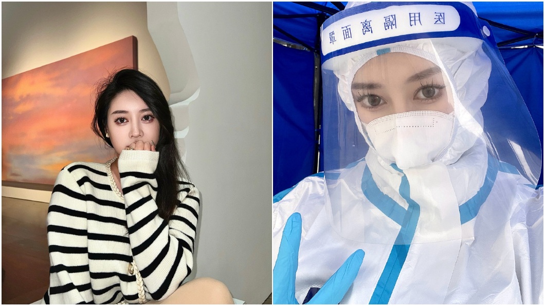上海一名正妹投身防疫志工結果首日就被網友罵爆。（圖／翻攝自微博「xxxBARbie」）
