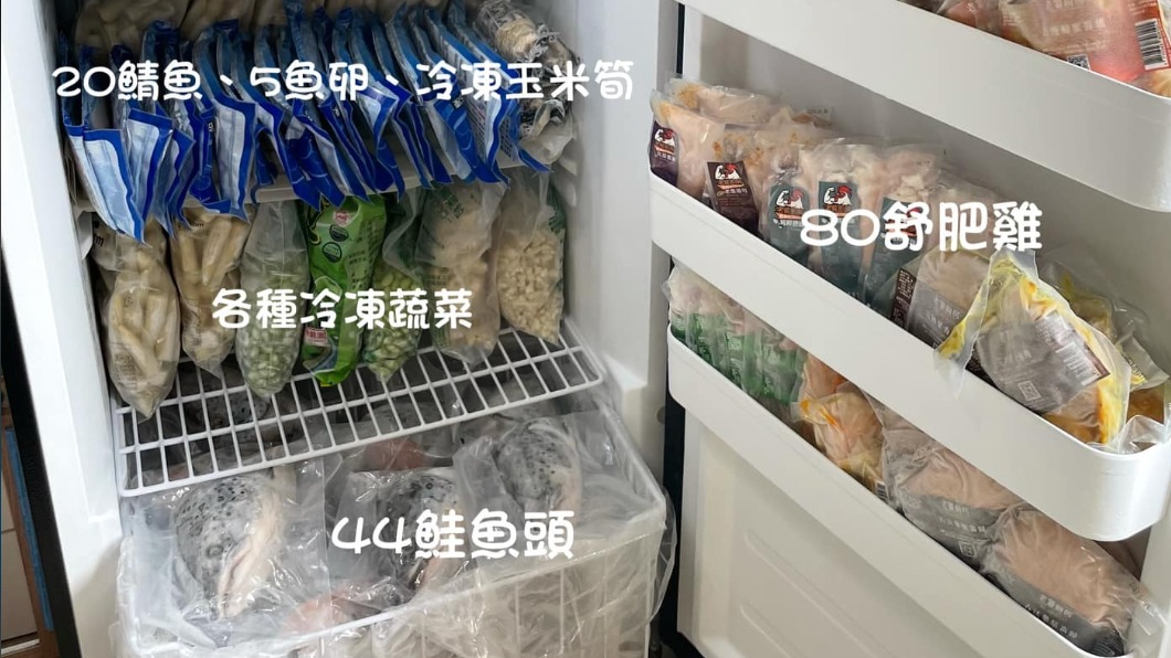 網友在冰箱內塞滿食材，以備不時之需。（圖／翻攝自爆廢公社）