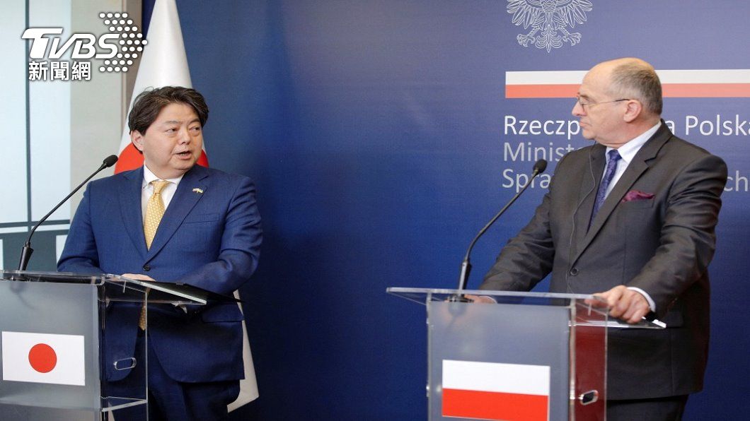 日本外務大臣林芳正訪問波蘭。（圖／路透社）
