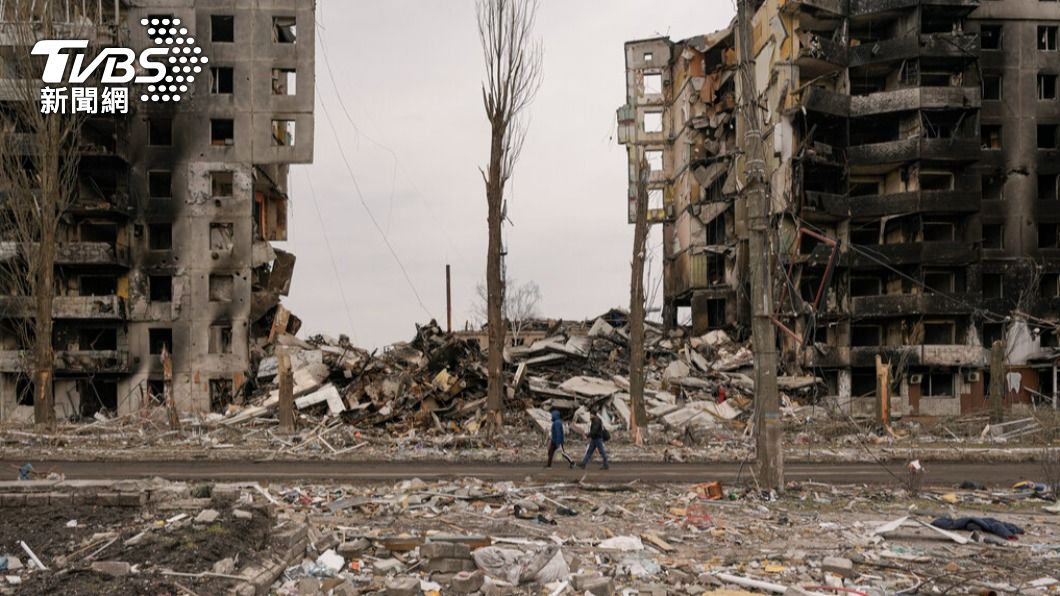 烏克蘭小鎮博羅江卡被轟炸得面目全非。（圖／達志影像美聯社）