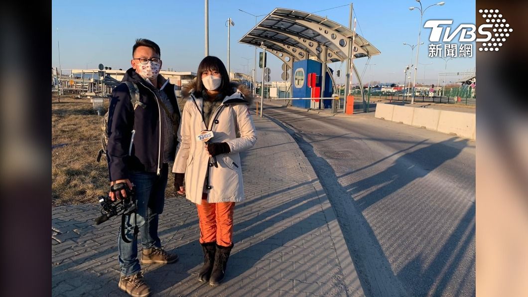 TVBS新聞文字記者劉亭廷、攝影記者洪復華挺進波蘭展開為期14天的採訪。（圖／劉亭廷提供）  
