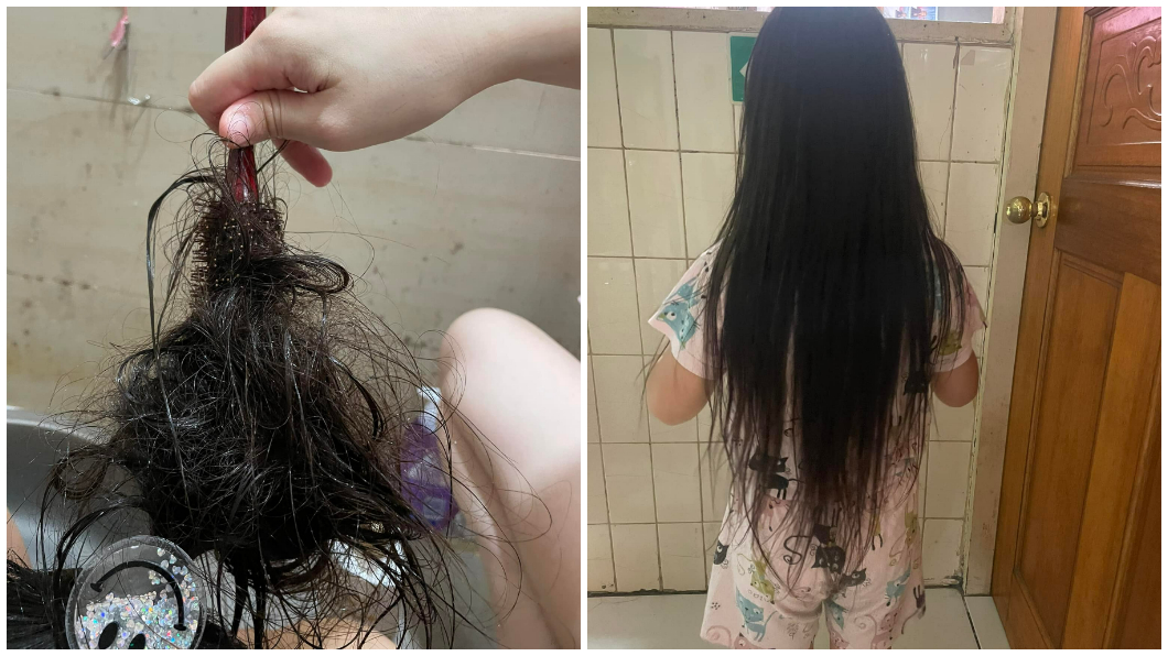 一名人父分享小女兒想讓直髮變捲髮結果差點把頭髮毀了。（圖／翻攝自爆廢公社）