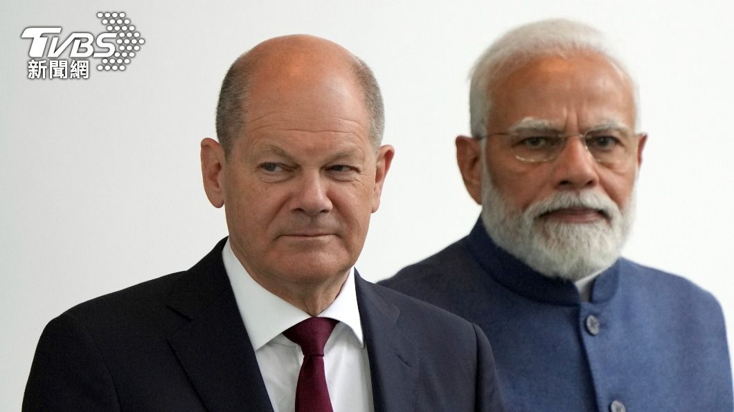 德國總理蕭茲（左）與印度總理莫迪（右）。（圖／達志影像美聯社）