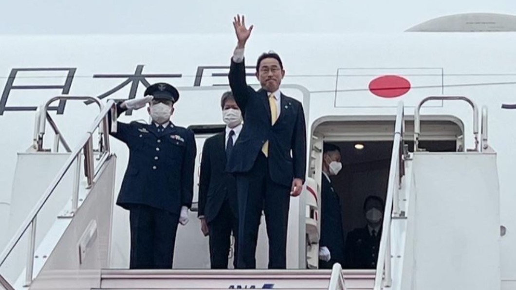 日本首相岸田文雄轉往歐洲訪問。（圖／翻攝自@kishida230Twitter）