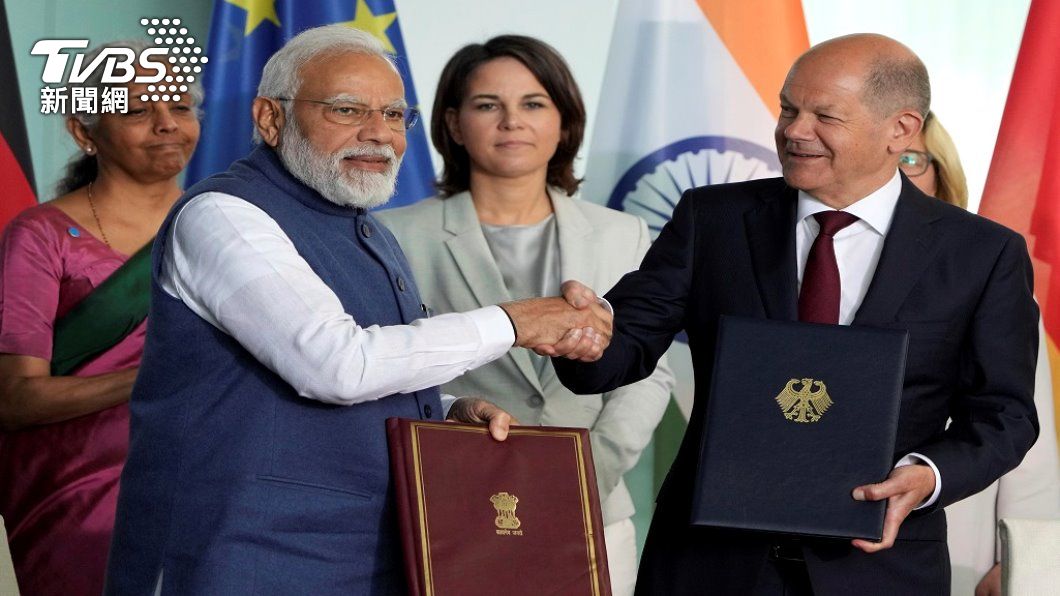 德國總理蕭茲會見印度總理莫迪。（照片來源：AP）