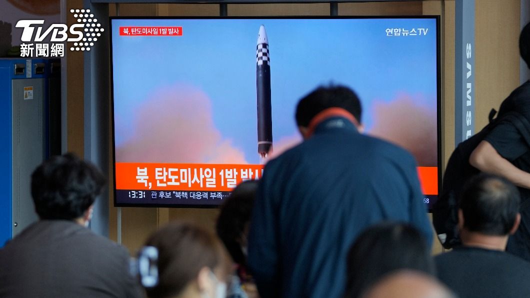 北韓今天發射一枚彈道飛彈。（圖／達志影像美聯社）