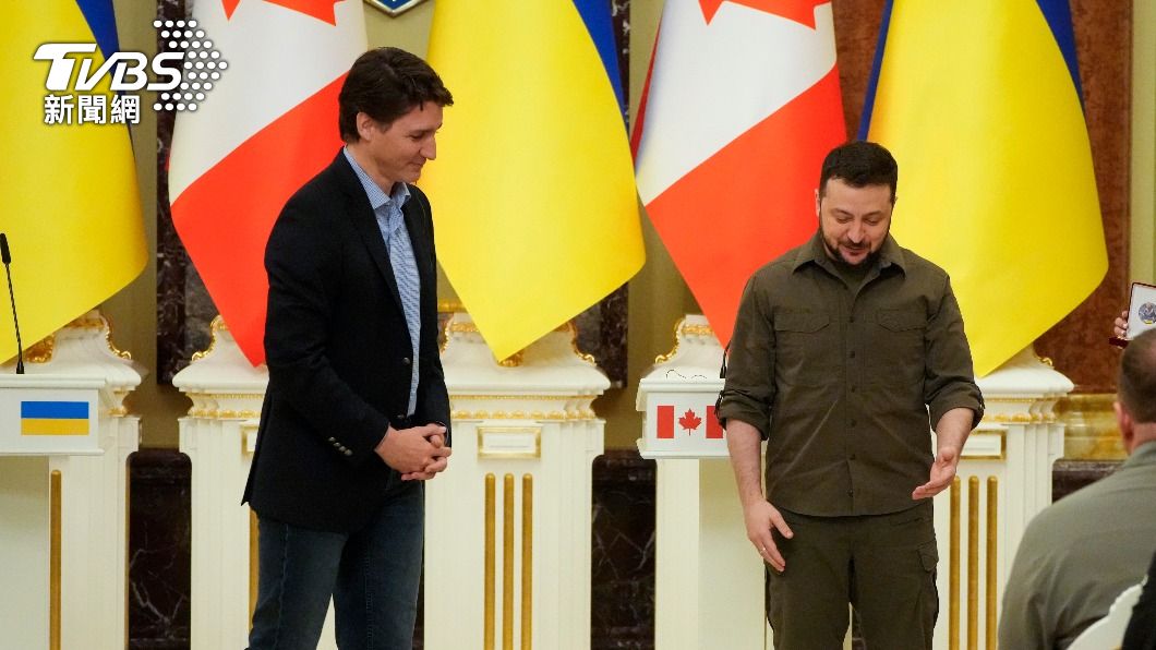 加拿大總理與澤倫斯基會面。（圖／達志影像美聯社）