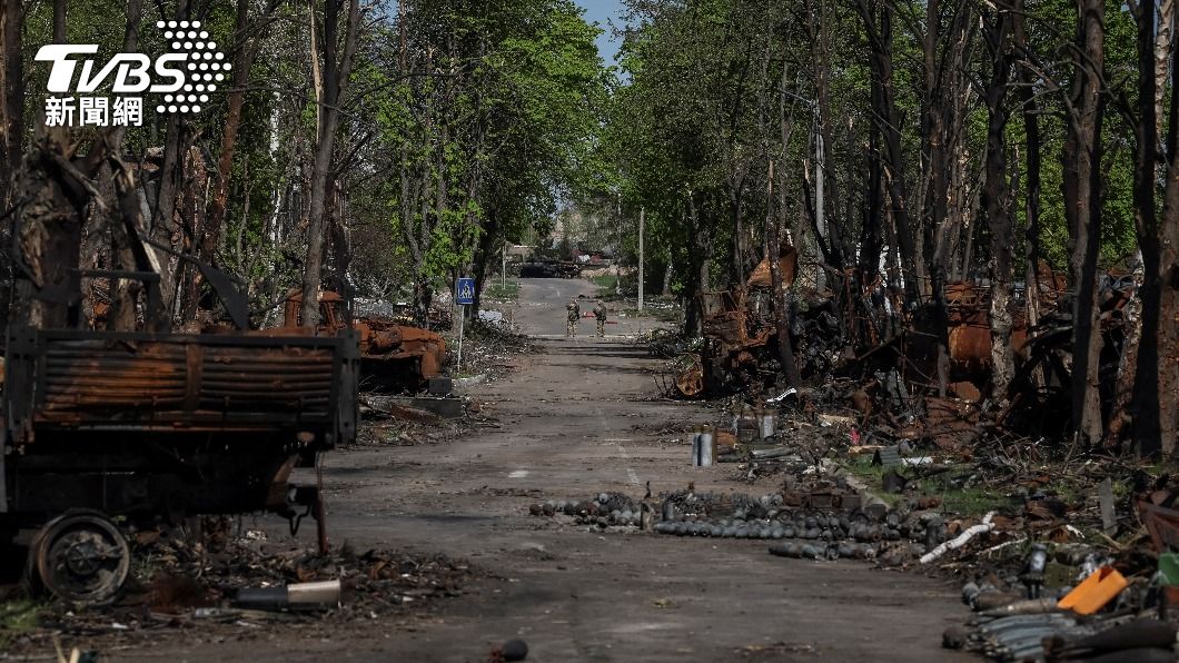 烏克蘭被俄軍轟炸後宛如廢墟。（圖／達志影像路透社）