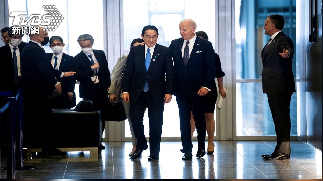 日本首相岸田文雄和美國總統拜登。（圖／路透社）