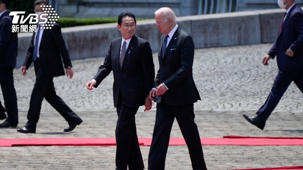 日本首相岸田文雄與美國總統拜登會談。（圖／達志影像美聯社）
