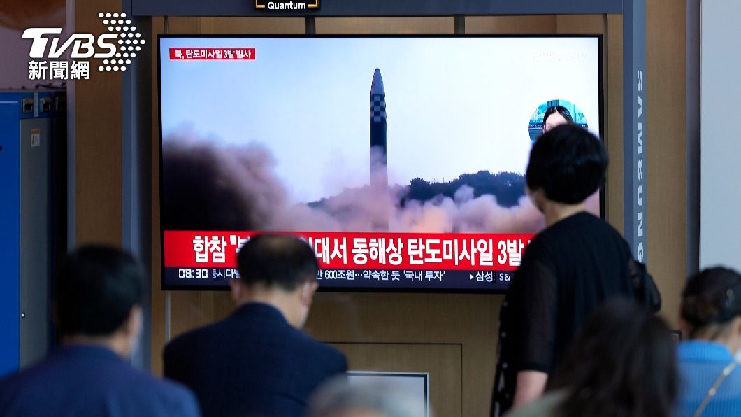 北韓在Quad峰會之際試射飛彈。（圖／達志影像美聯社）