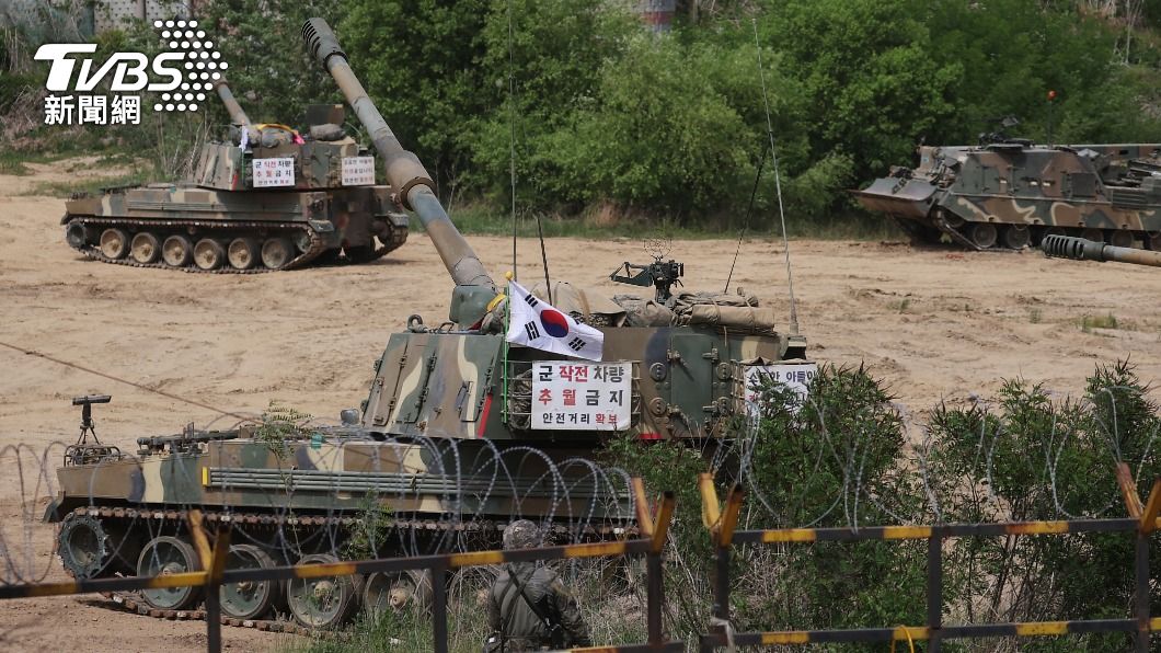 南韓軍方舉行軍演。（圖／達志影像美聯社）
