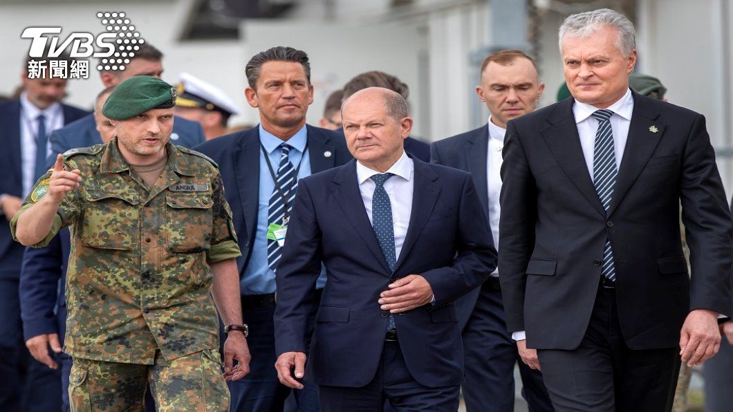 德國總理蕭茲出訪立陶宛。（照片來源：AP）