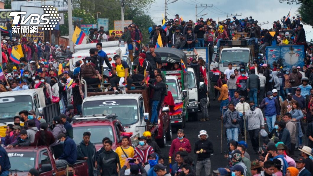 厄瓜多示威抗議燃料飆漲。（圖／達志影像美聯社）