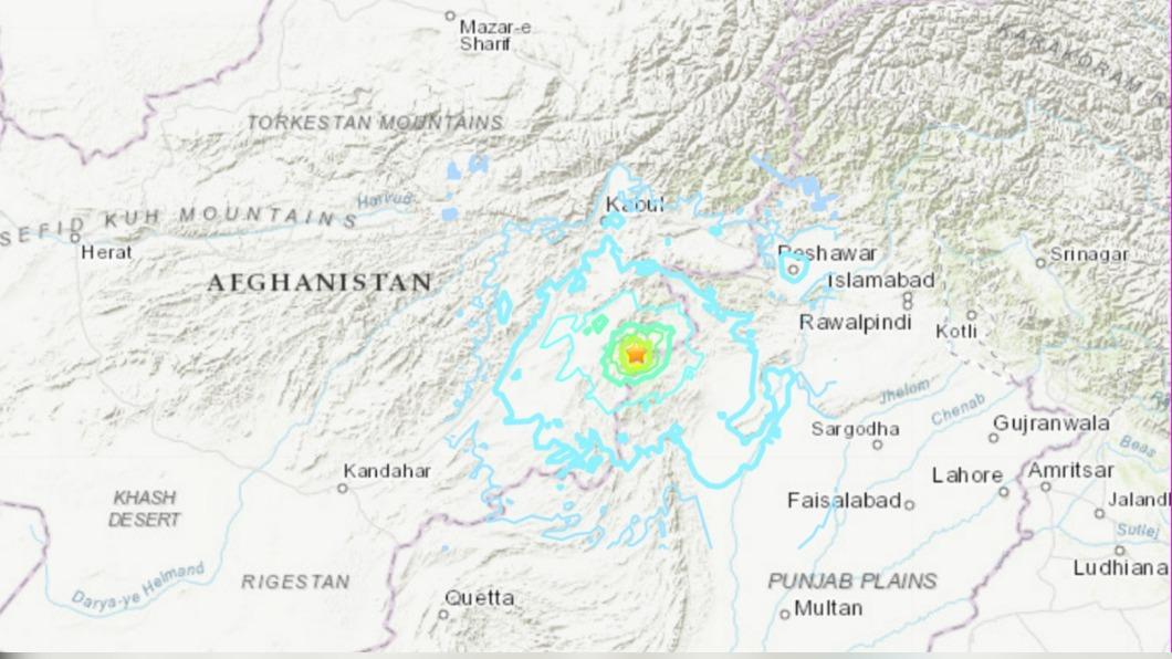 阿富汗東南部發生規模6.1強震。（圖／翻攝自USGS） 阿富汗發生規模6.1強震　估計罹難人數上修至950名