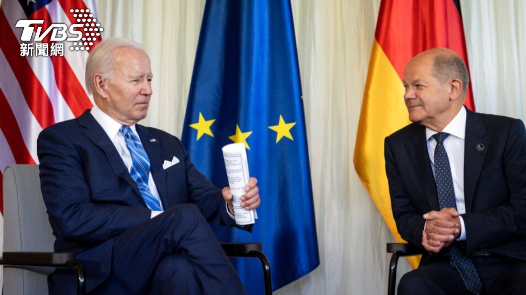 美國總統拜登（左）、德國總理蕭茲（右）。（圖／達志影像美聯社）