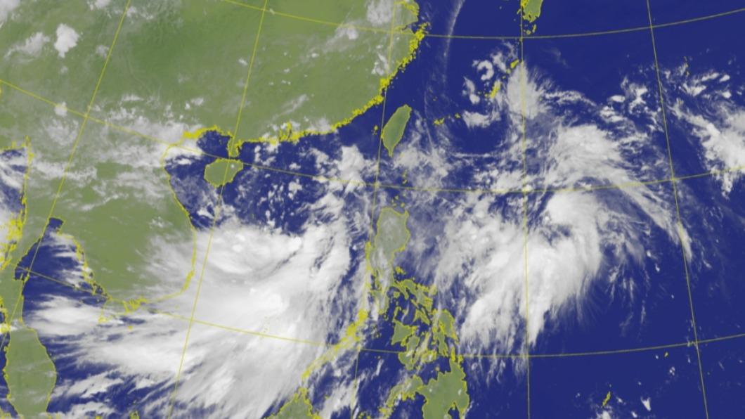 南海和菲律賓東方熱帶低壓各自發展中。（圖／中央氣象局） 又有熱帶低壓！颱風「艾利」最快明生成　雙颱炸雨時間曝