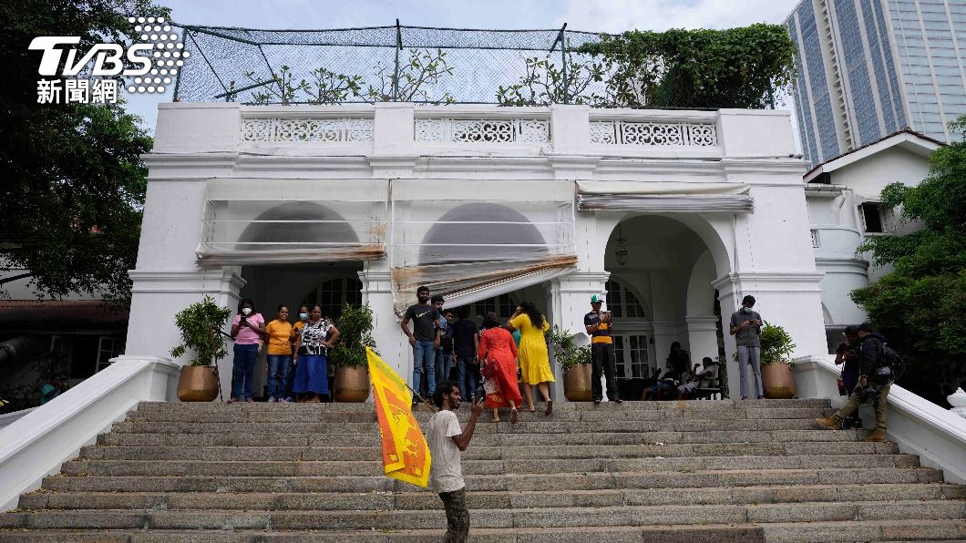 斯里蘭卡總統官邸遭示威民眾占領。（圖／達志影像美聯社）