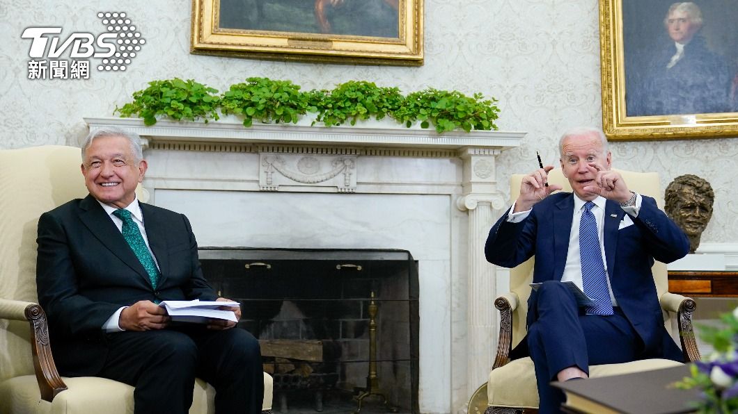 墨西哥總統羅培茲歐布拉多今天前往白宮會見美國總統拜登。（圖／達志影像美聯社）