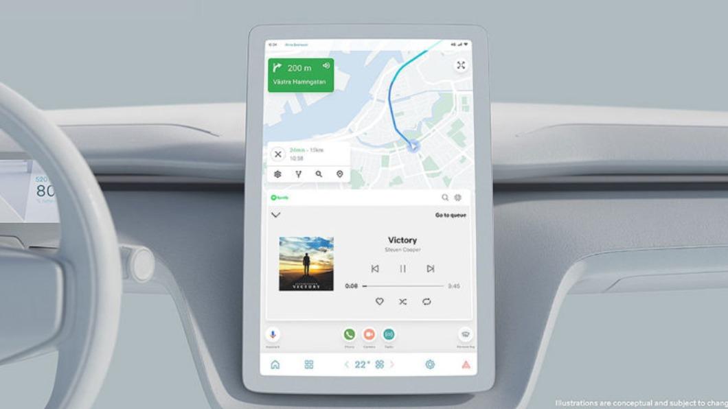 Google傳將推出新版Google Maps導航功能，提供電動車專用路線規劃。（圖／翻攝自Volvo）