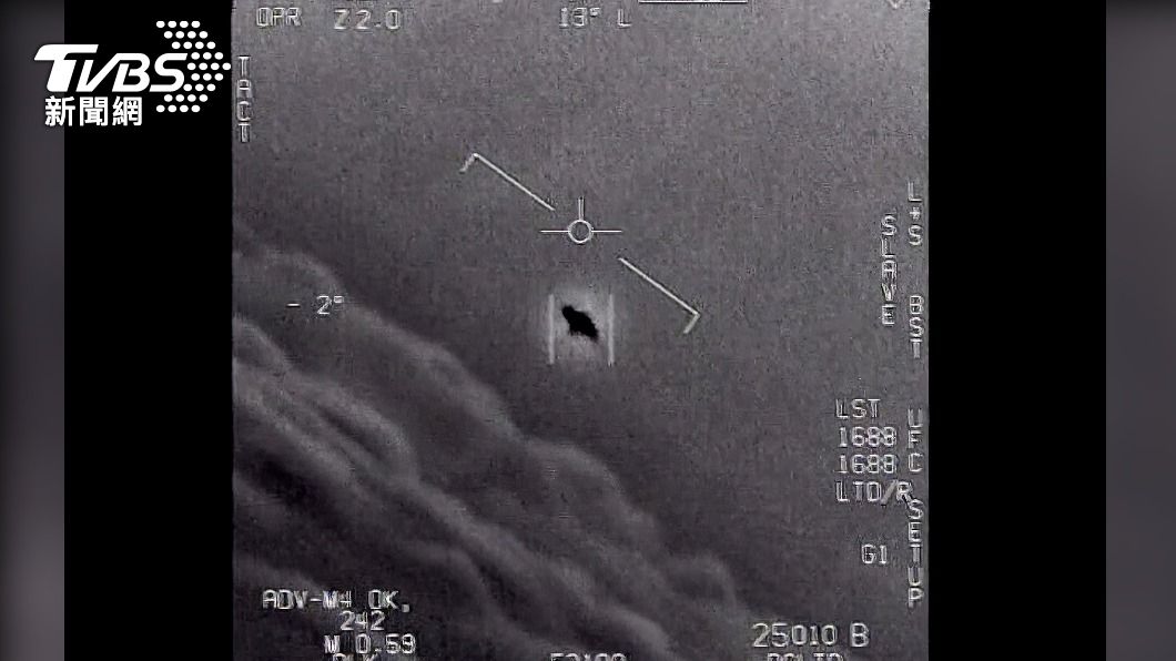 由美國國防部釋出、海軍戰機飛行員目擊的不明飛行物體照片。（圖/達志影像美聯社）